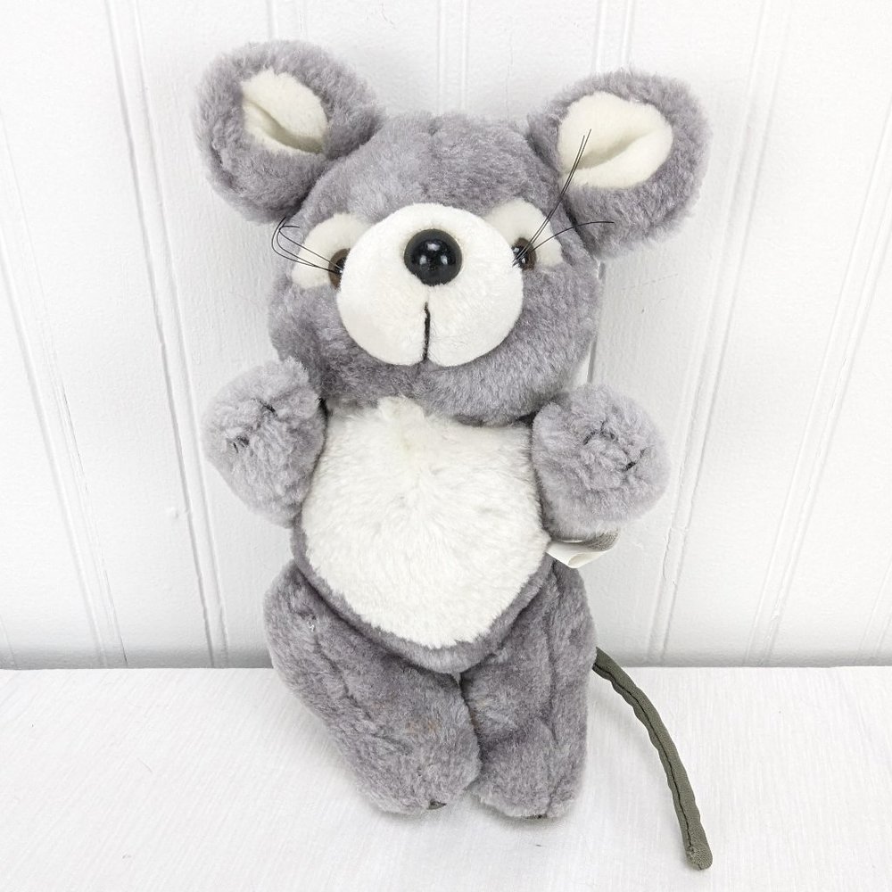 Vintage Wang's International Gray Mouse Plush 8" Jointed Stuffed Animal